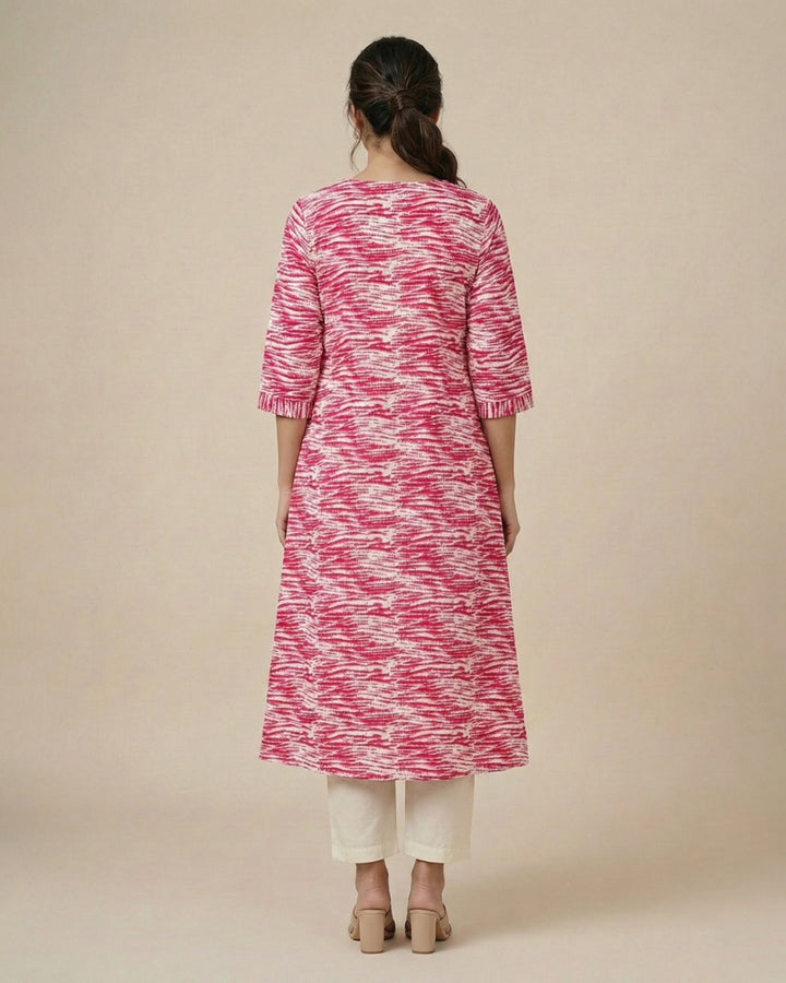 Pink Hues Embroidered Pure Cotton Kurta