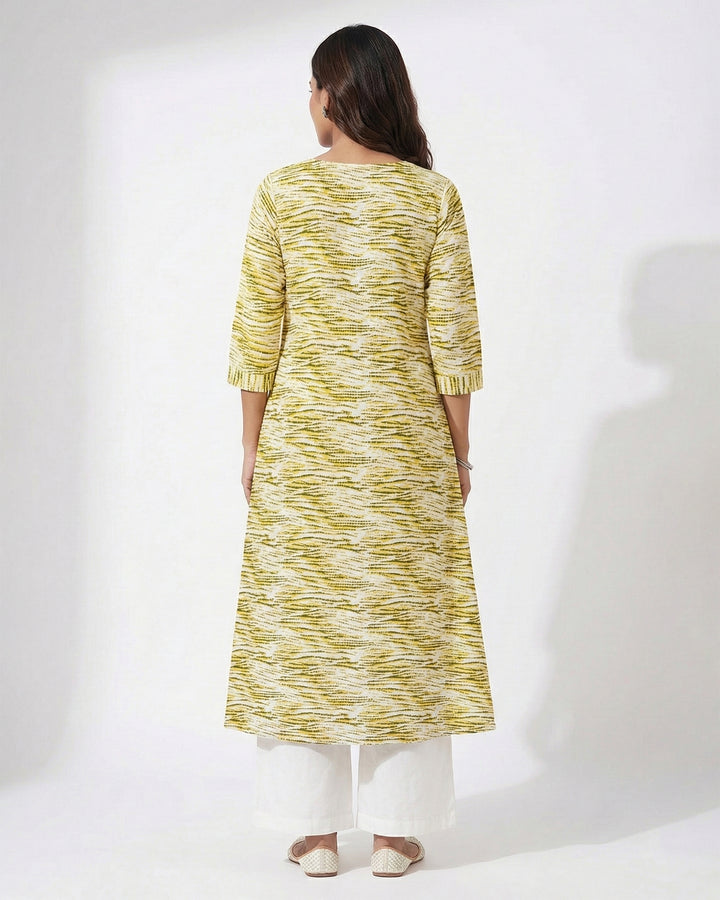 Green Hues Embroidered Pure Cotton Kurta