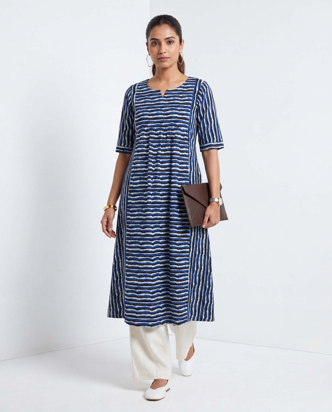 Blue Stripes Pure Cotton Kurta