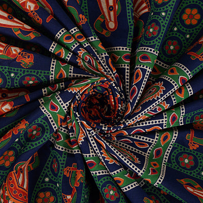 Blue Cotton Mandala Bedsheet for Double Bed with 2 Pillow Covers