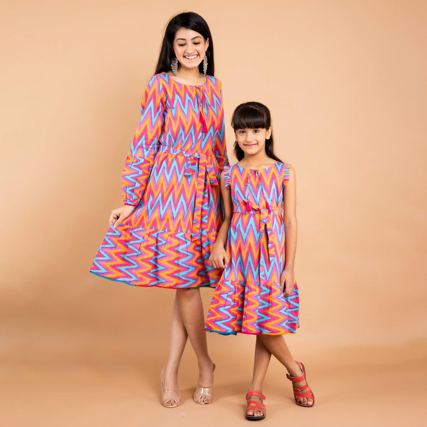 Pink Ornate Mom and Daughter Dress