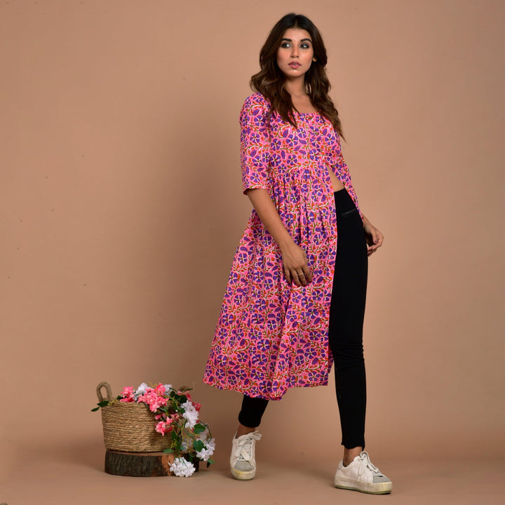 Light Pink Floral Print 3in1 Dress