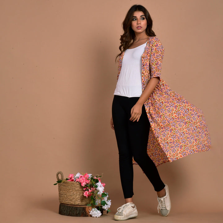 Light Peach Floral Print 3in1 Dress