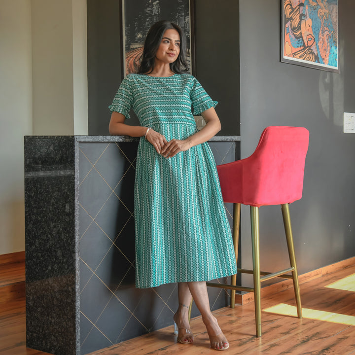 Dabu Green One Piece Midi Dress