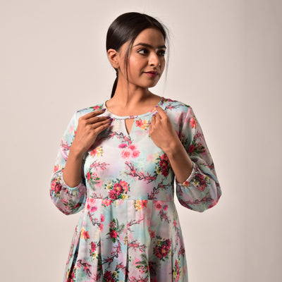 White Linen-Satin Midi Length Dress