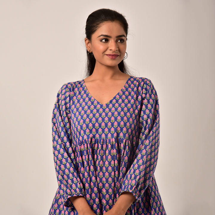 Blue Booti Tiered Short Dress