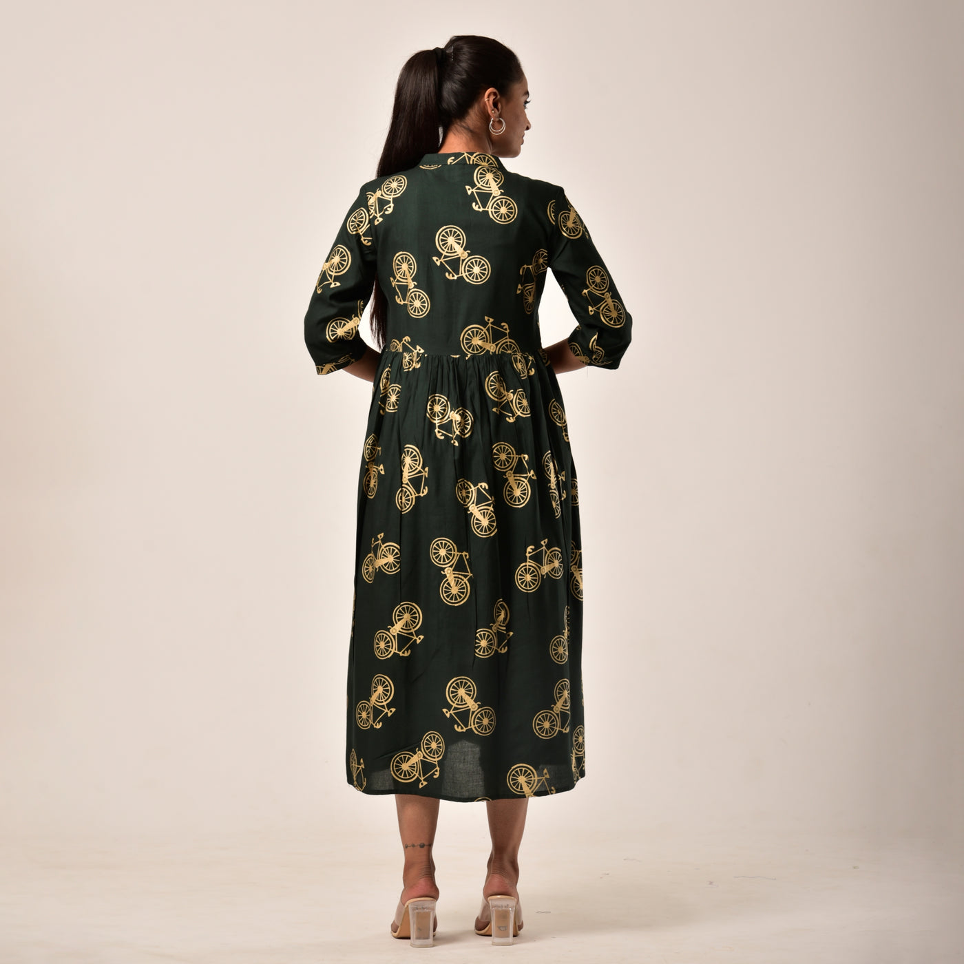 Green Cycle Gold Print 3in1 Dress