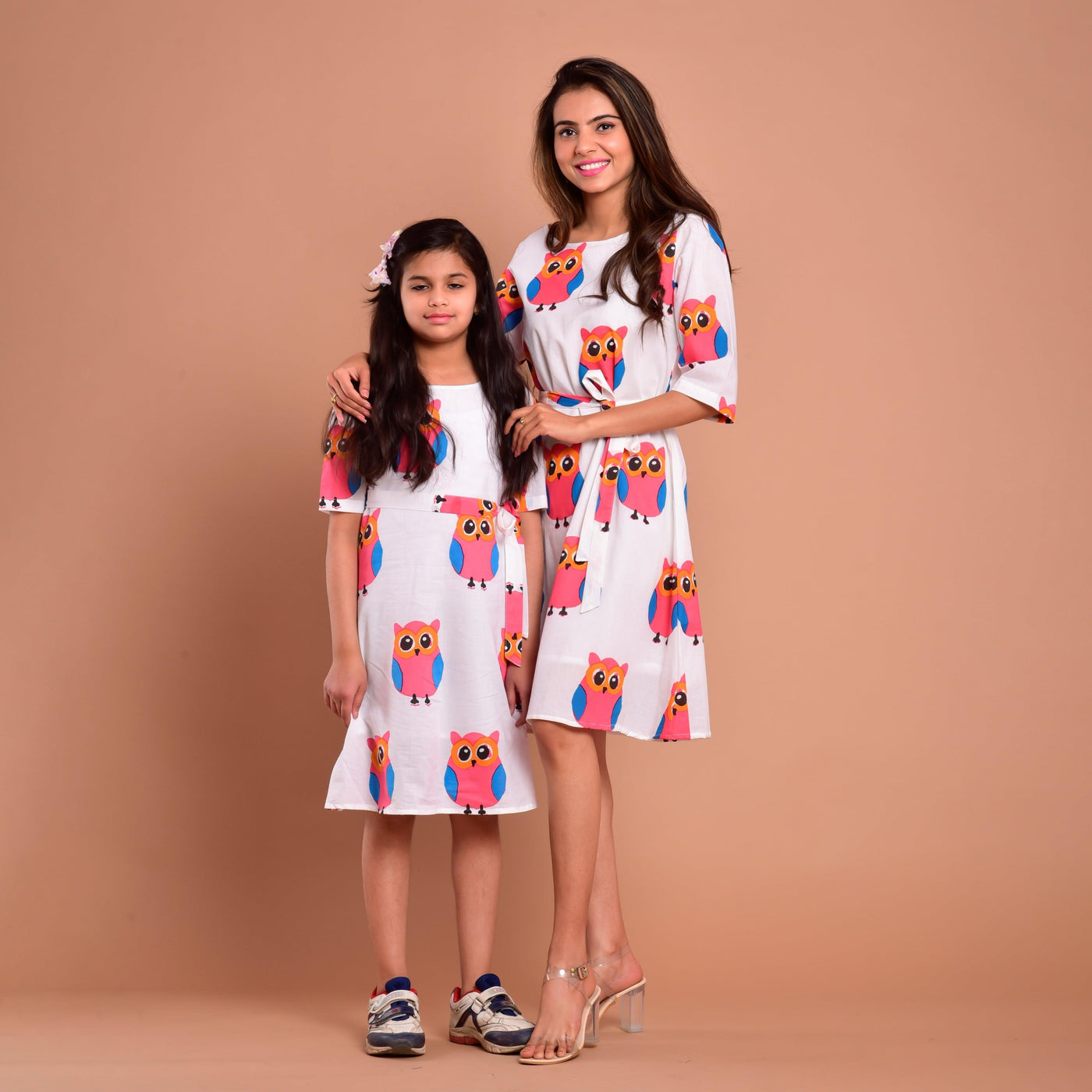 White Owl Mom and Daughter Dress