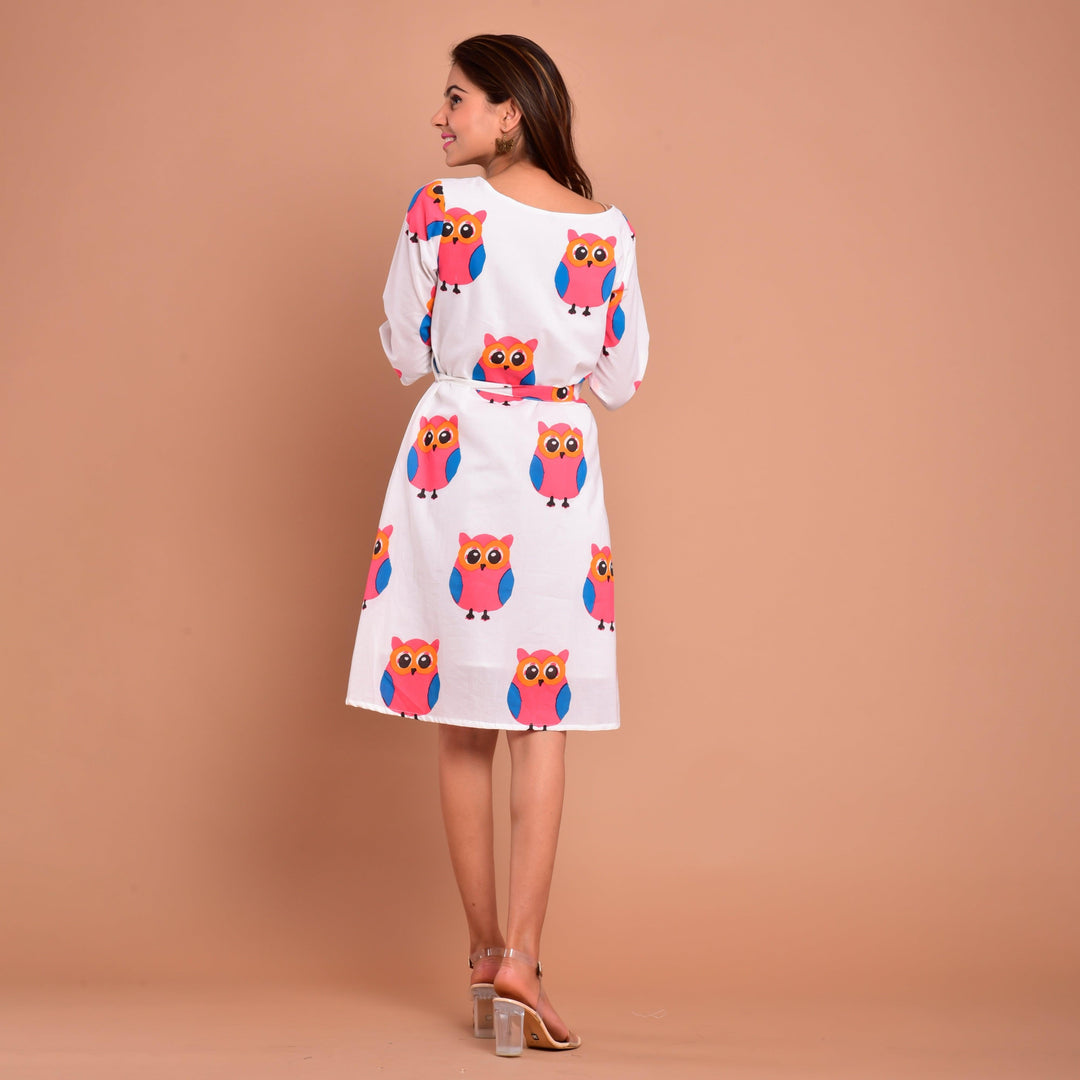 White Owl Mom and Daughter Dress