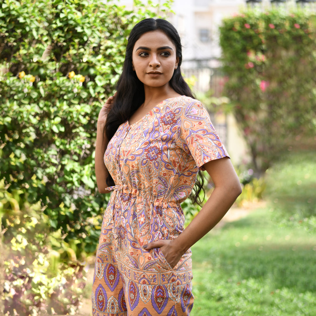 Peach Handlook Short Jumpsuit