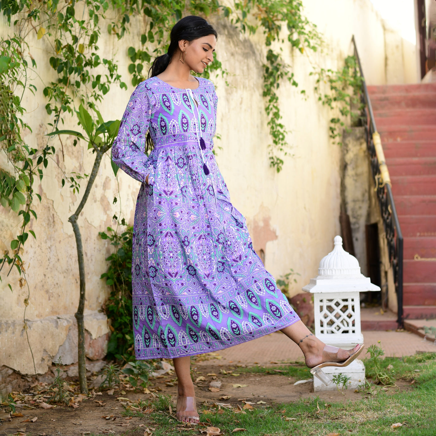 Purple Handlook Mom and Daughter Dress