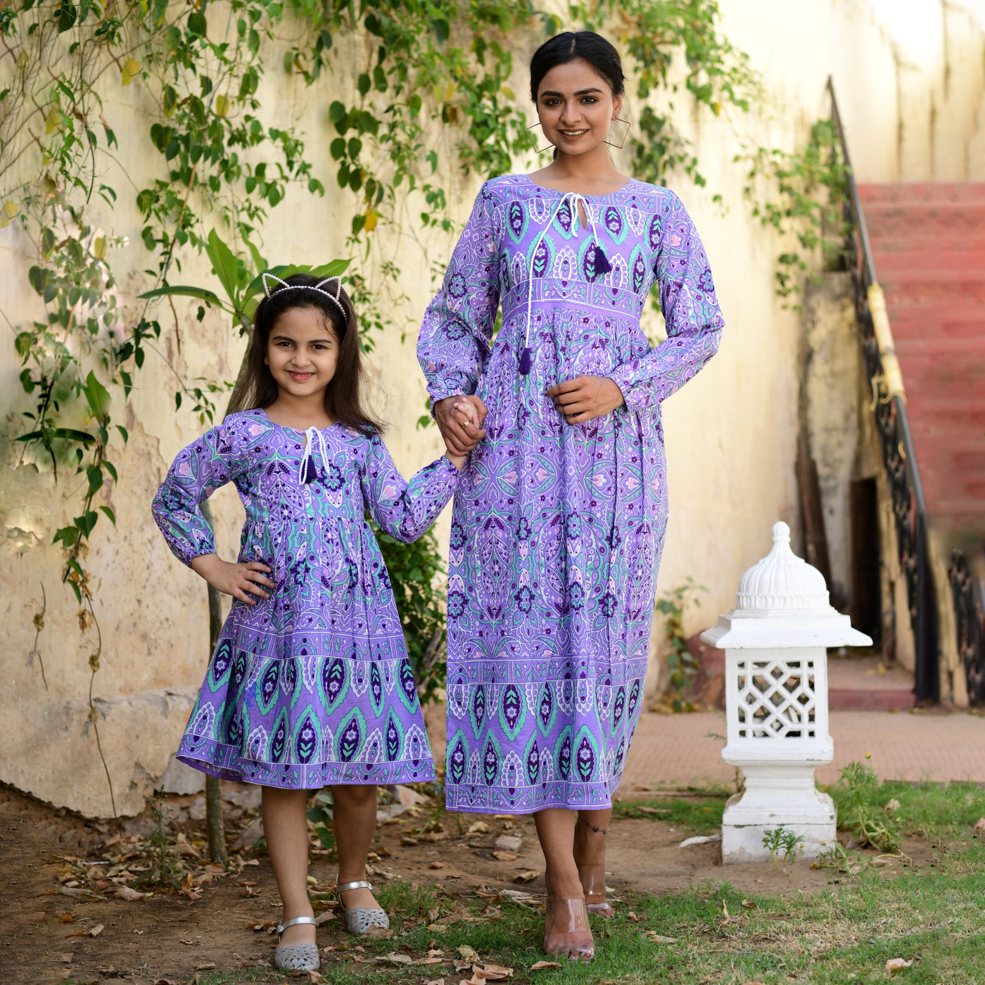 Purple Handlook Mom and Daughter Dress