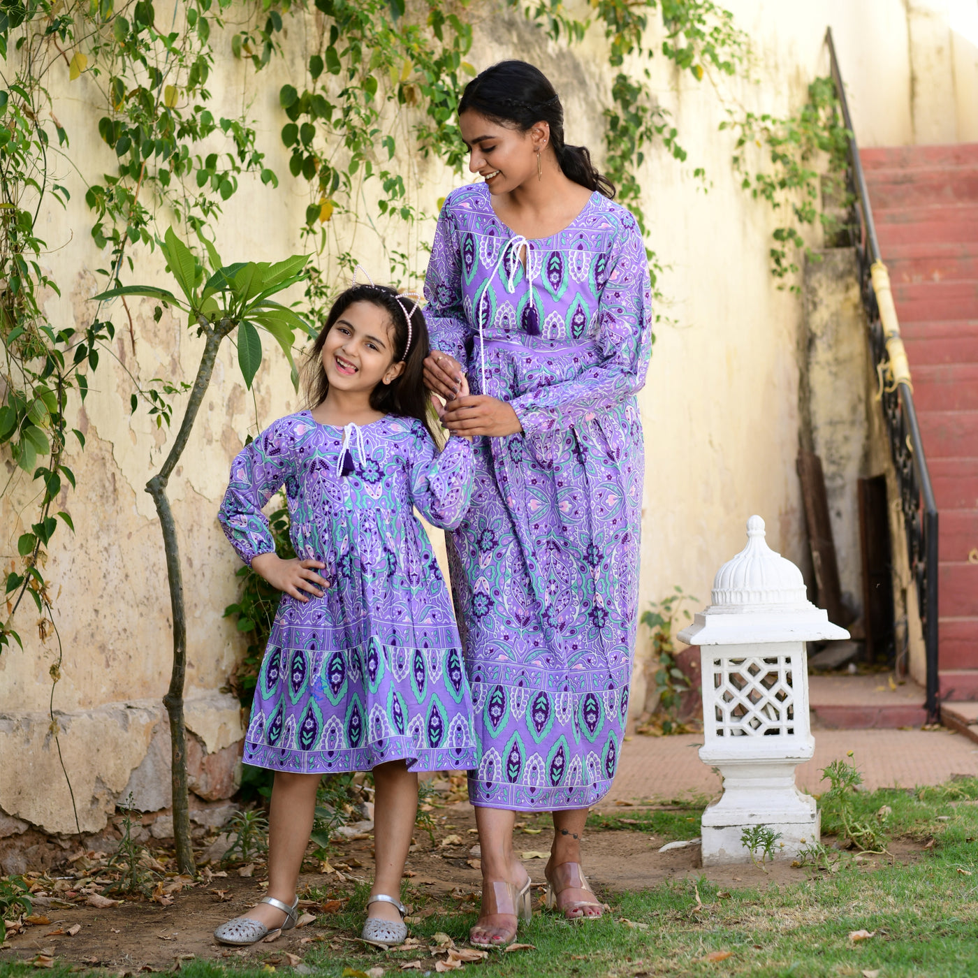 Purple Handlook Mom and Daughter Dress