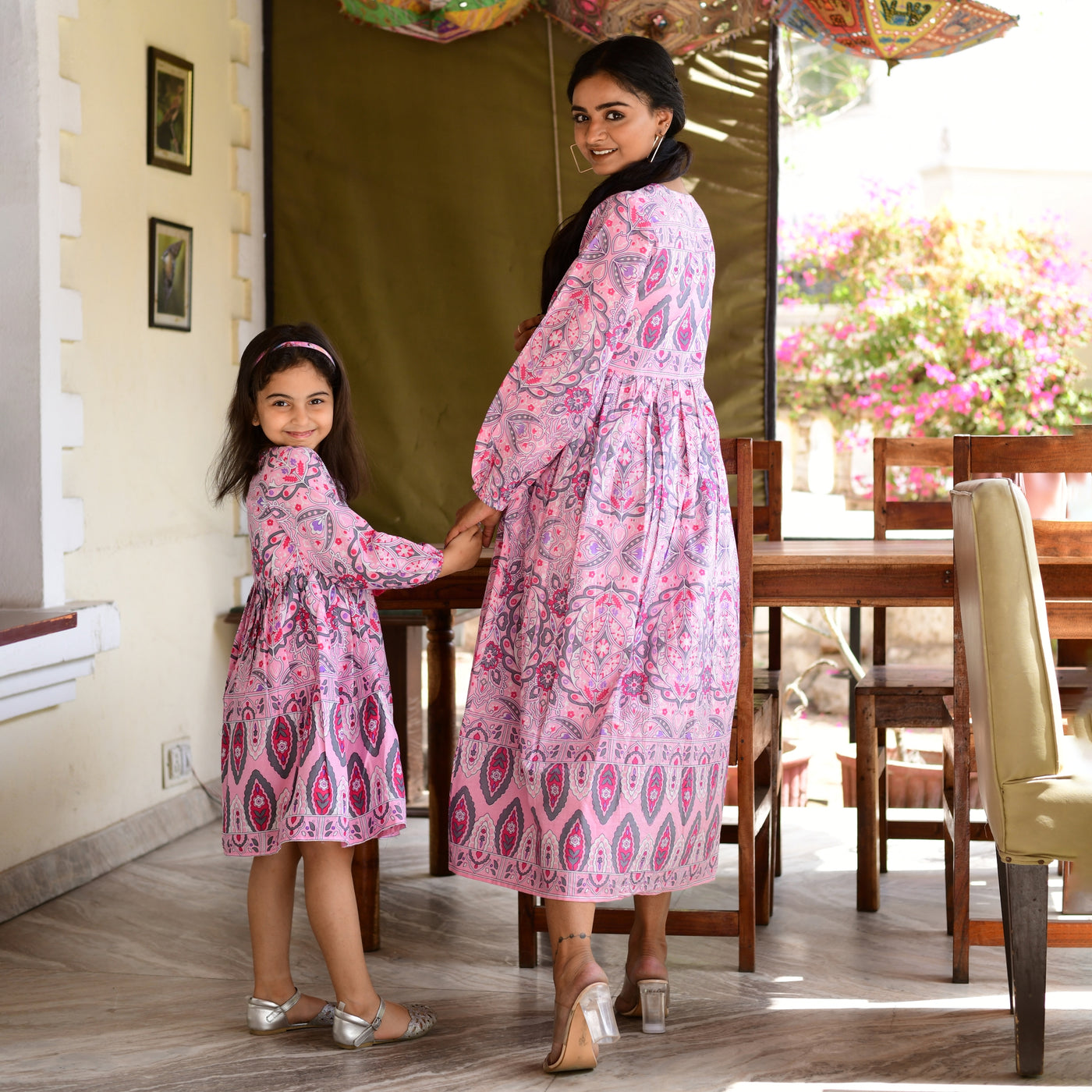 Pink Handlook Mom and Daughter Dress
