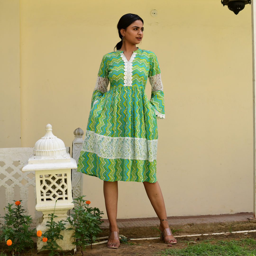 Cotton Green Leheria Net Midi Dress