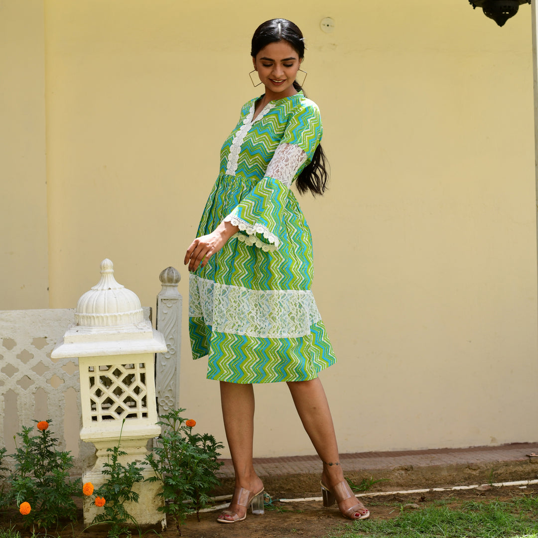 Cotton Green Leheria Net Midi Dress