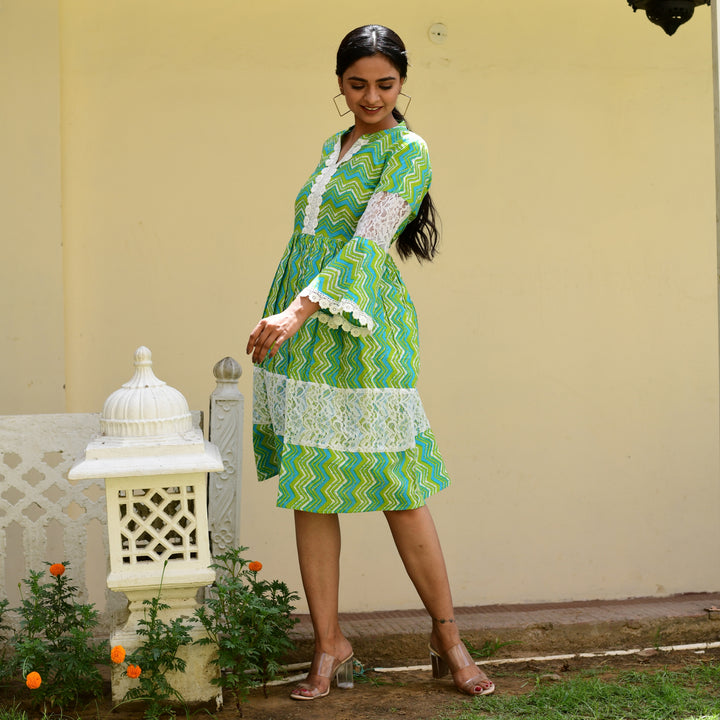Cotton Green Leheria Net Midi Dress