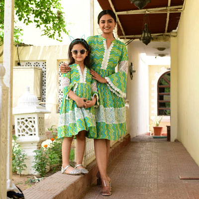 Cotton Green Leheria Mom and Daughter Dress