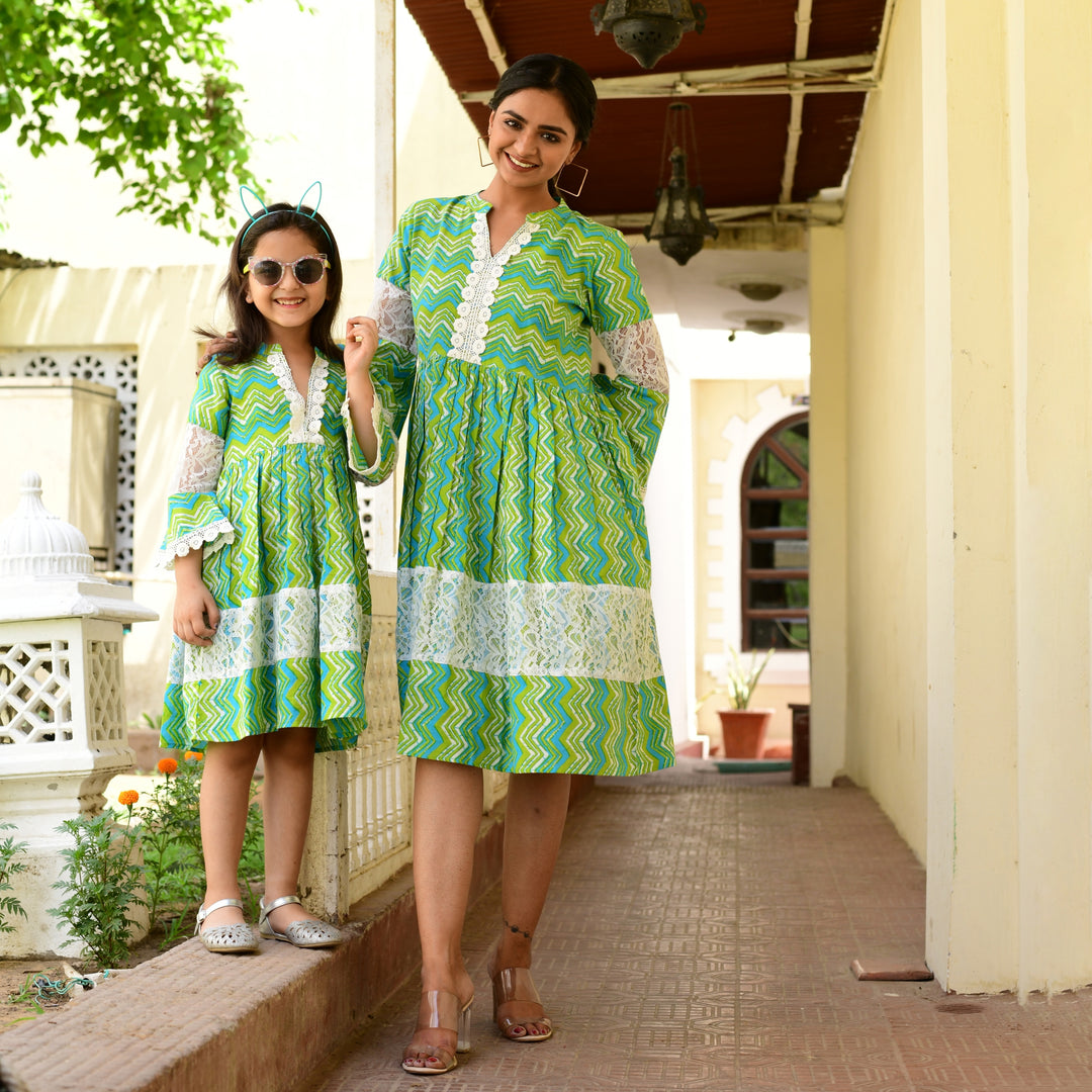 Cotton Green Leheria Mom and Daughter Dress