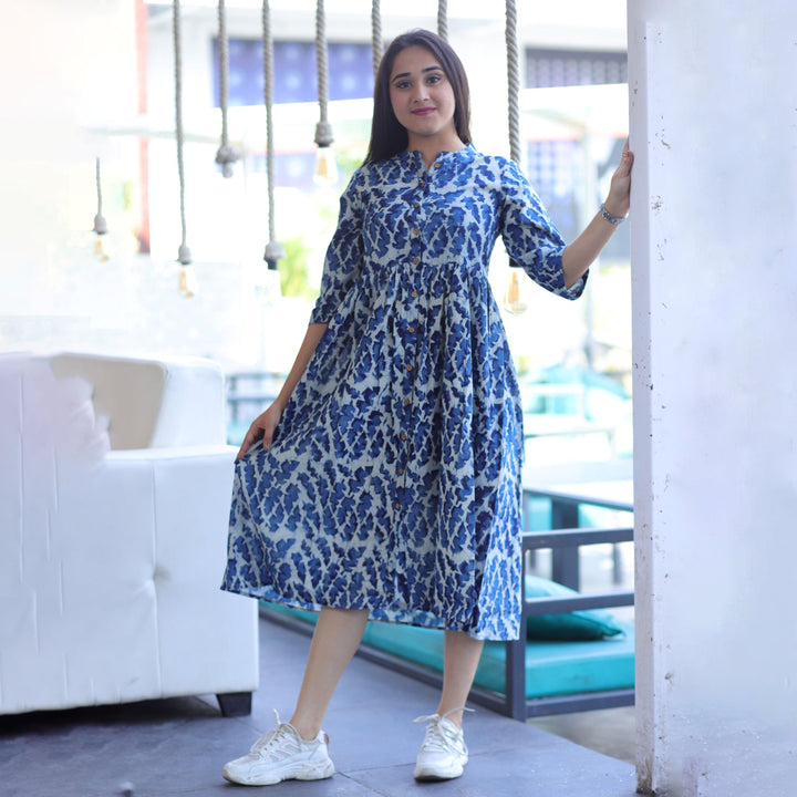 Indigo Splash Hand Block Print 3in1 Dress