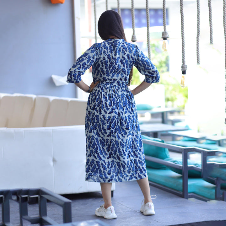Indigo Splash Hand Block Print 3in1 Dress