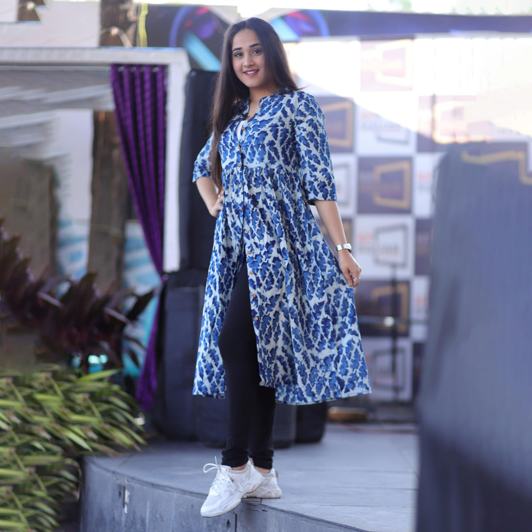 Indigo Splash Hand Block Print 3in1 Dress