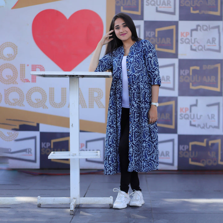 Indigo Kery Hand Block Print 3in1 Dress