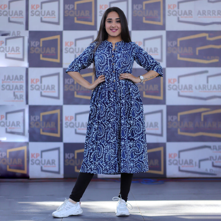 Indigo Kery Hand Block Print 3in1 Dress