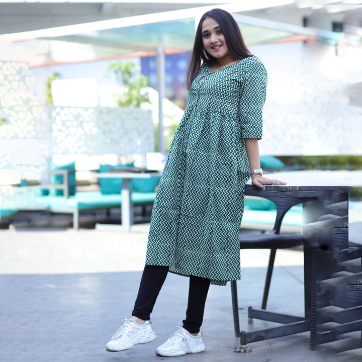 Cotton Green Zigzag 3in1 Dress