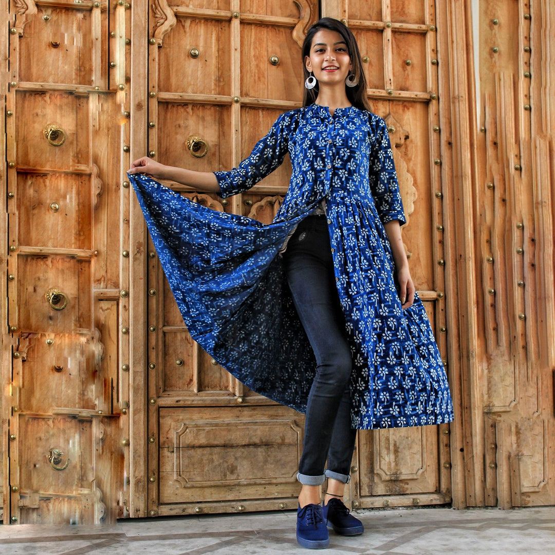 Indigo Hand Block Print 3in1 Dress