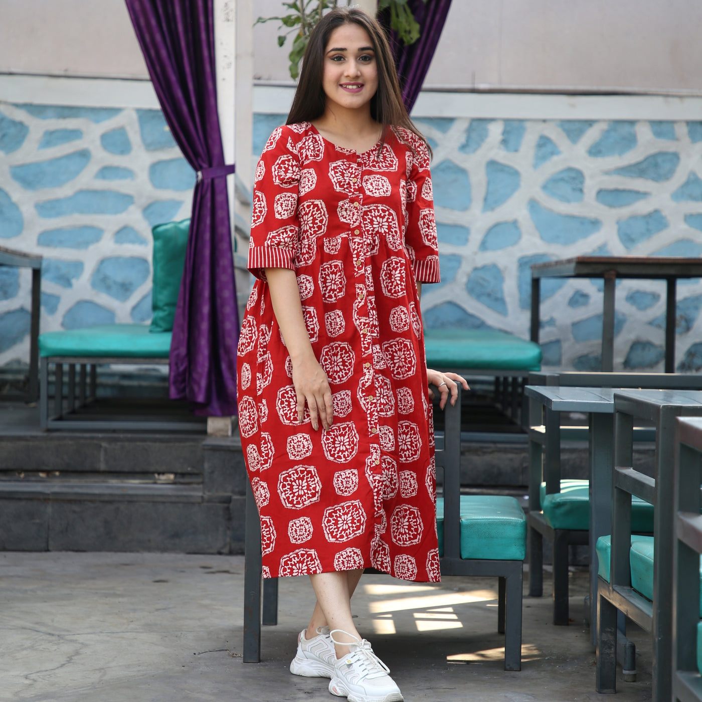Cotton Red Coin 3in1 Dress