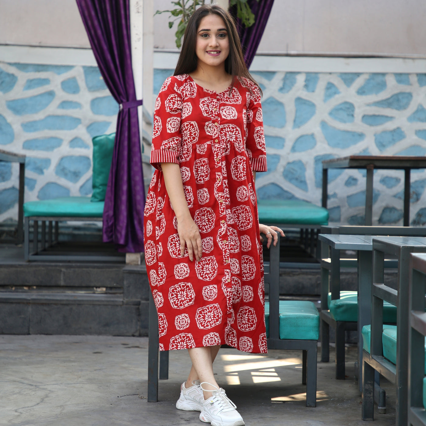 Cotton Red Coin 3in1 Dress